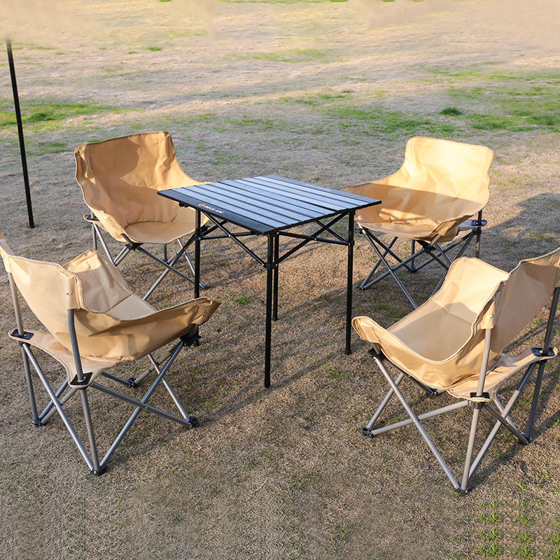 Sturdy And Wear-Resistant Outdoor Solid-Color Camping Table Chair Set