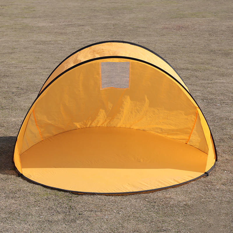 Orange Semi-Open Automatic Outdoor Beach Sunshade Tent