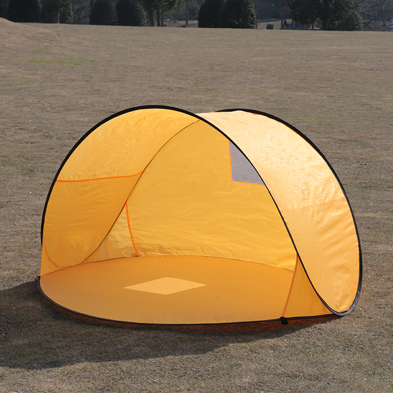 Orange Semi-Open Automatic Outdoor Beach Sunshade Tent
