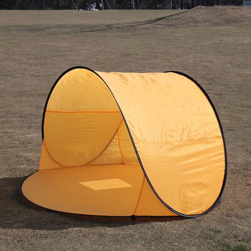 Orange Semi-Open Automatic Outdoor Beach Sunshade Tent