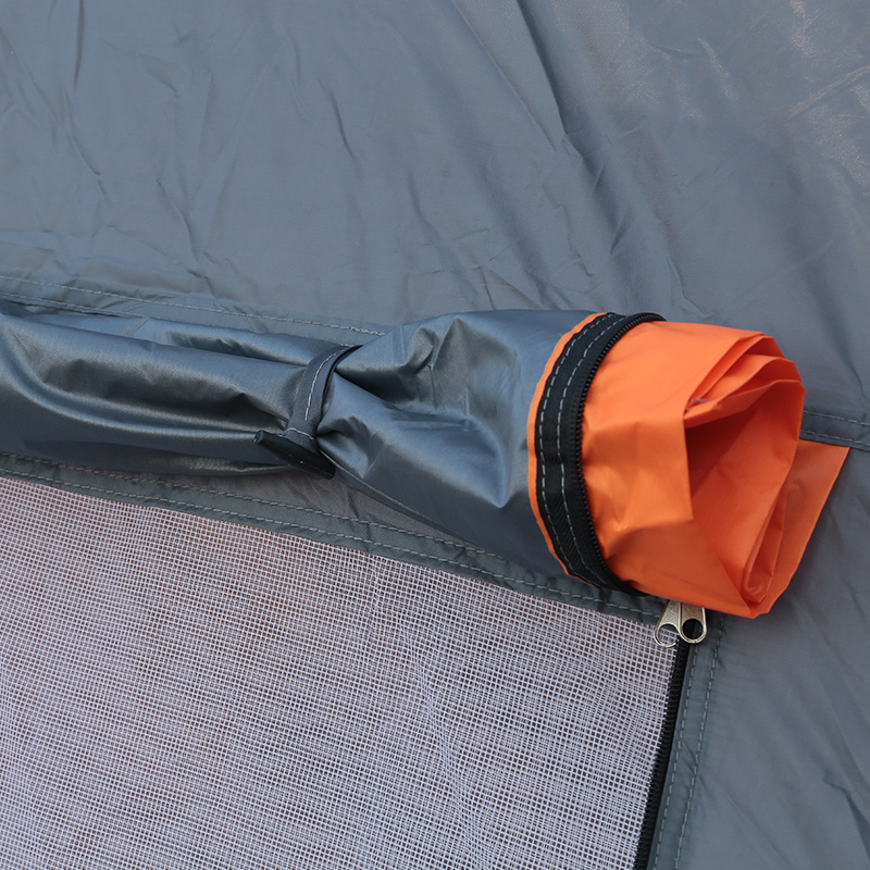 Orange Two-Room Tent With A Solid Color