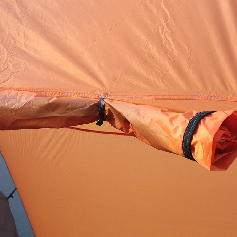Orange Two-Room Tent With A Solid Color