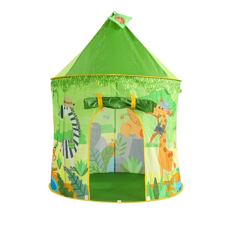 Green Forest-Themed Castle Play Tent